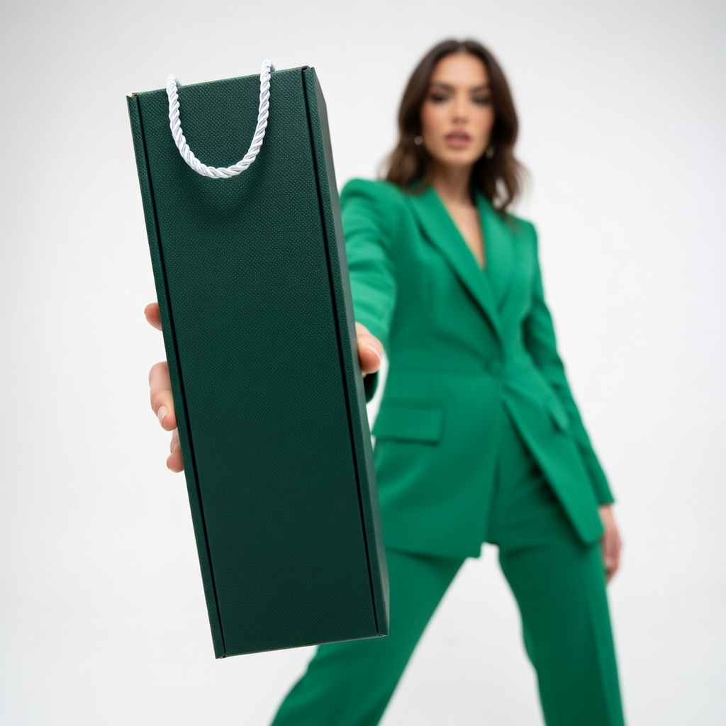 Zielone pudełko na wino